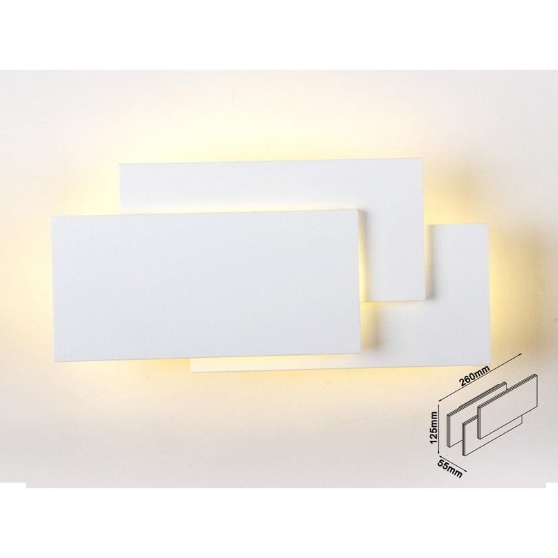 Lampada LED Parete 12W 3000K Rettangolare Design Bianco
