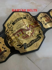TNA World Heavyweight Championship Belt –Gold Plated–4mm zinc–Real Leather strap