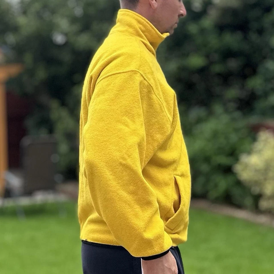 Chaps Yellow Fleece Jacket Men's Size XL Quarter Zip Windbreaker Jumper Jacket - Image 4 of 4