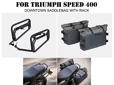Fit Für Triumph Speed 400 '' Sattel Stay Schwarz & Downtown Gepäcktasche Beutel ''