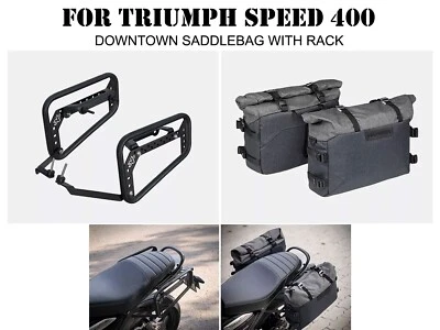 Compatible Avec Triumph Speed 400 "Support De Selle Noir Et Sacoches Downtown" - Photo 1/4