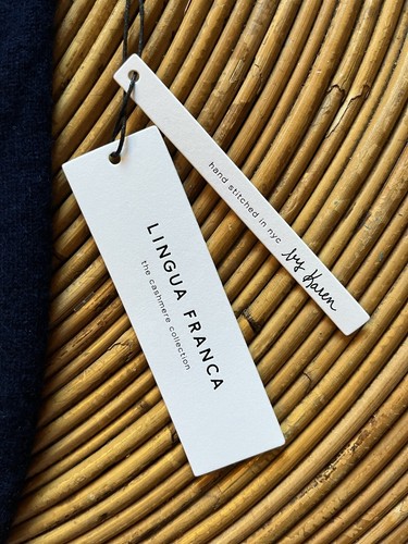 Brand New! $440 Lingua Franca, Crewneck Cashmere Sweater Navy Luxury Kids Size 6 - Picture 3 of 3