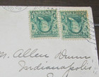 1908 Postmark Envelope Indianapolis, IN (2) 1 Cent Ben Franklin Stamps — photo 2