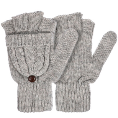 Winter Warm Fashion Elastic Mittens Finger Flaps Convertible Gloves