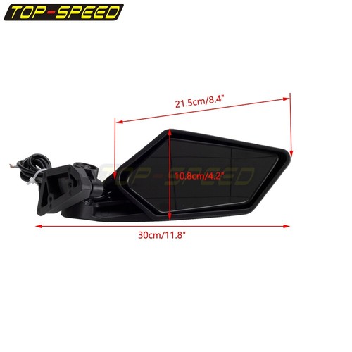Black LED Turn Signal Mirrors For 2017-2022 Can-Am Maverick X3 X3 Max X3 Max R - Picture 2 of 9