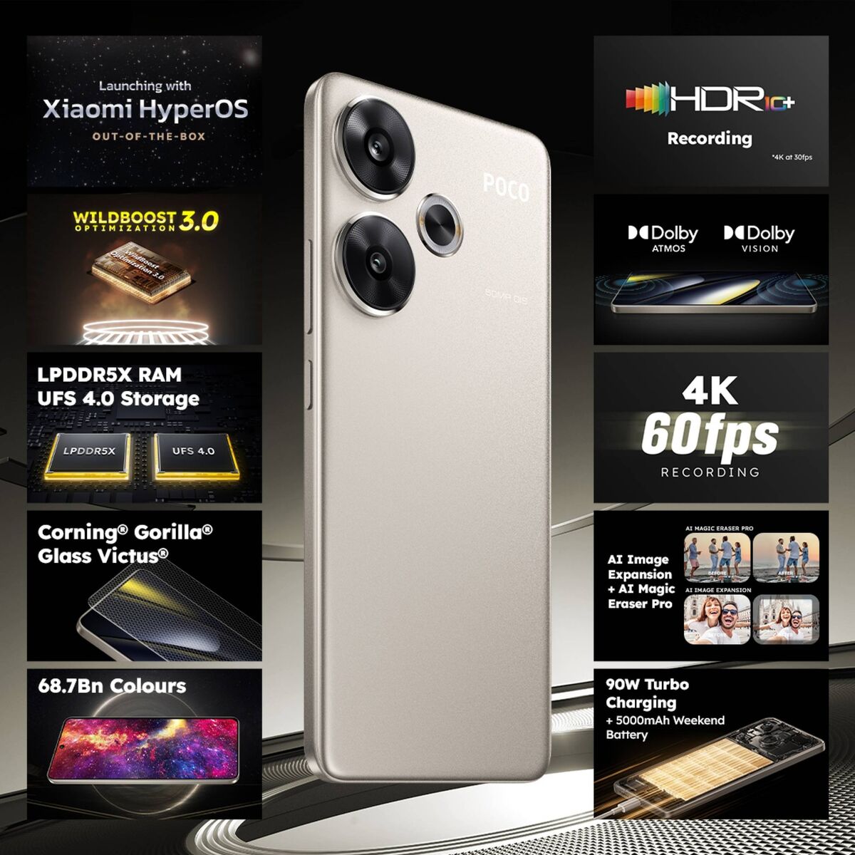 POCO F6 5G (Titanium 512GB 12 GB RAM)8s Gen3 Processor 6.67 POCO F6 5G (Titanium 512GB 12 GB RAM)8s Gen3 Processor 6.67