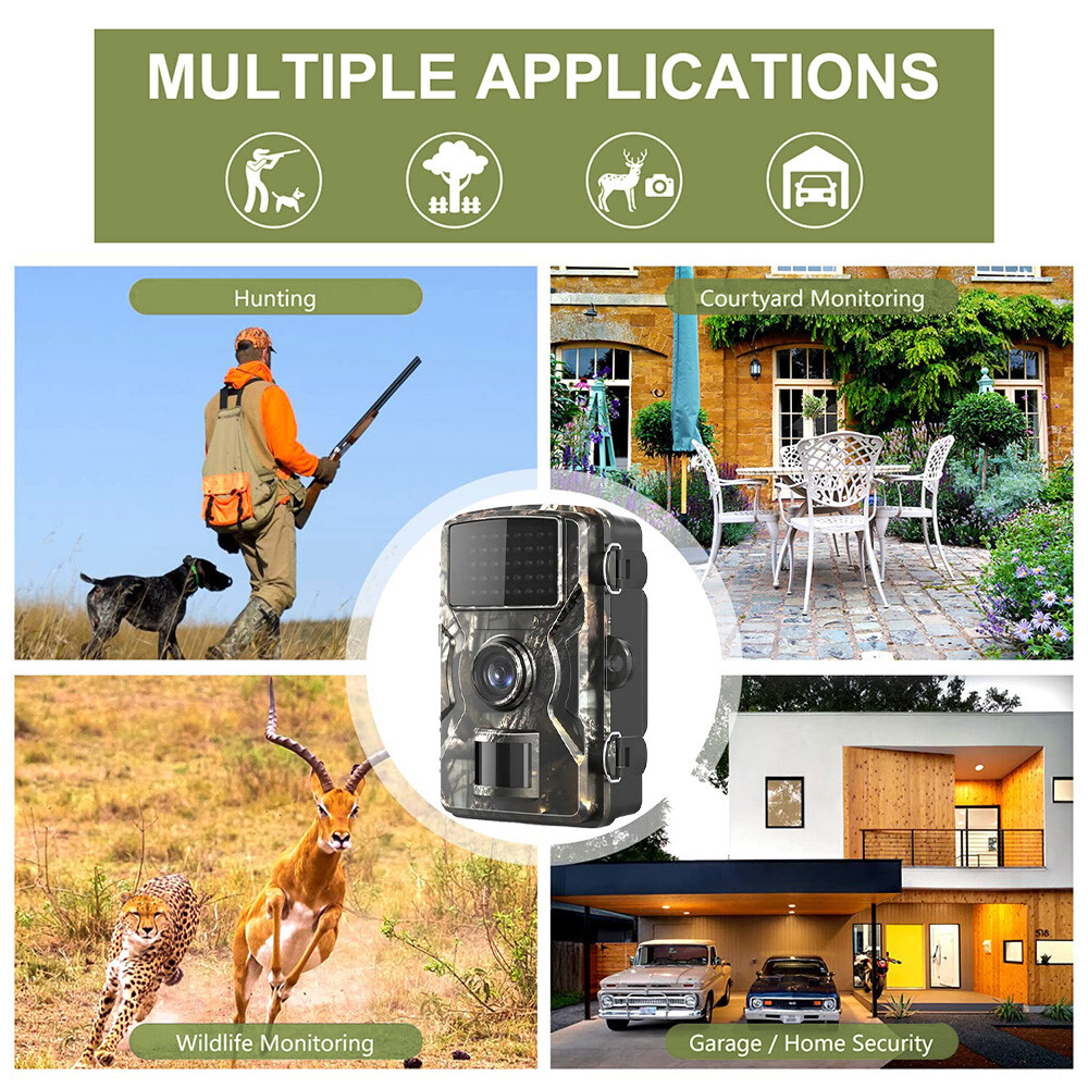 32GB Wildlife Trail Camera 1080P Game Night Vision Outdoor Motion Hunting Camera