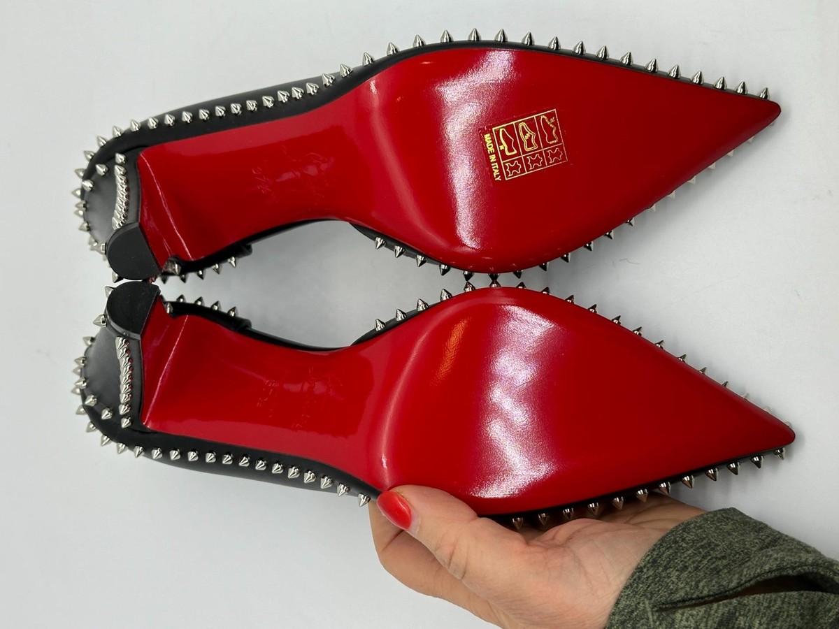 Christian Louboutin VIDURA 85 Leather Spike Studded D'Orsay Christian Louboutin VIDURA 85 Leather Spike Studded D'Orsay