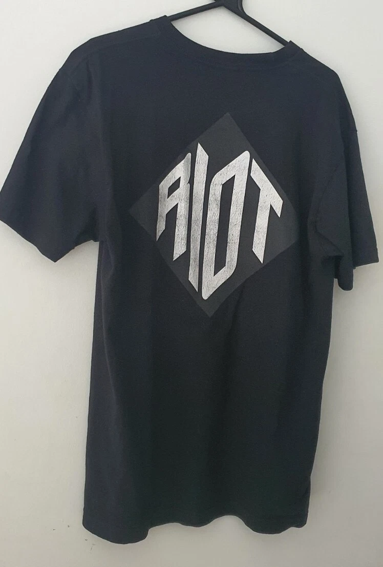 T Shirt Vintage SS14 Supreme Riot Taglia L Grande Nera 2014 Rara