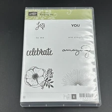 Stampin up! Set of 8 Stamps Amazing You Celebrate Amazing Flower Let's Scrapbook