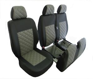Tailored Eco-Leather Seat Covers FORD TRANSIT Mk7 2+1+4 7 seater 2013 onwards