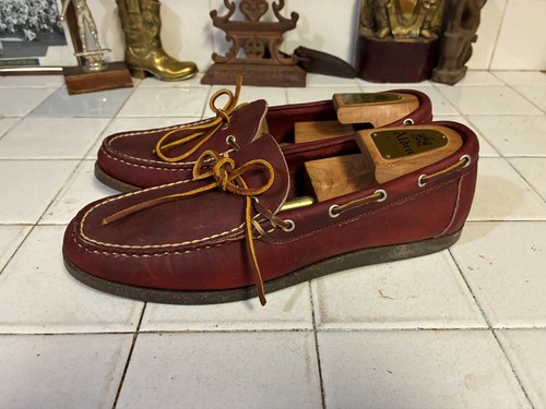 Allen Edmonds Northland Camp Burgundy Wine Moccasin/ Boat Shoes Size 10.5 D - Picture 6 of 15