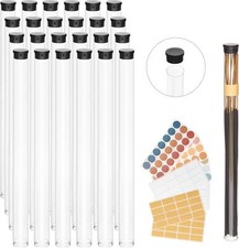 Clear Plastic Tube with Black lid, Storage Holder for 8-10 inch Incense...