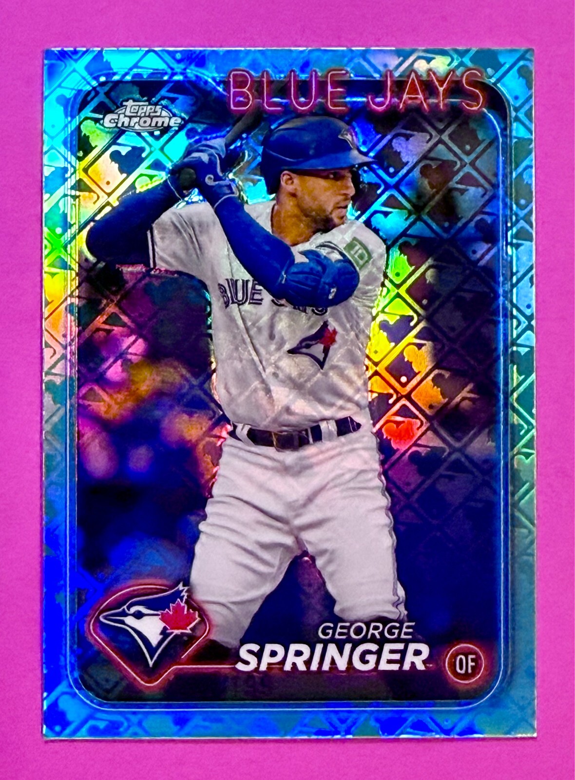 2024 Topps Chrome 134 George Springer Aqua Logofractor / 199