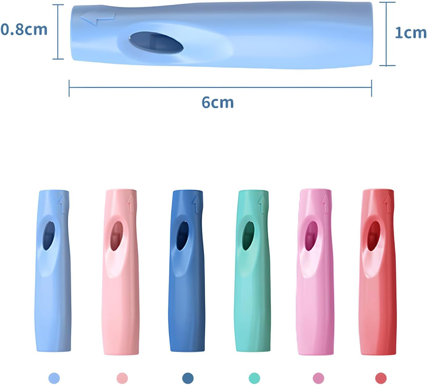 Ergonomic Pencil Grip, Extender & Cap 3 in 1, Silicone Pencil Partners Pack of 6