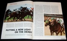 SECRETARIAT 1973 PRE-DERBY UPSET ANGLE LIGHT PICTORIAL HORSE RACE RON TURCOTTE
