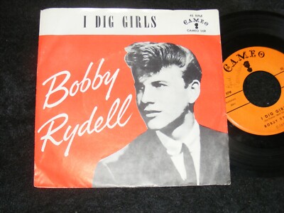 BOBBY RYDELL I Dig Girls 45 rpm 7 inch with PICTURE SLEEVE 1959 Teen Pop orignal