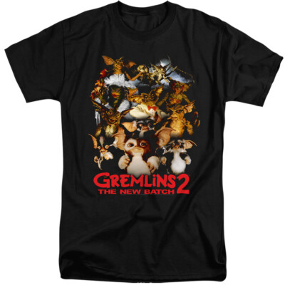 Gremlins 2 Tall T-Shirt Mogwai Crew Black Tee