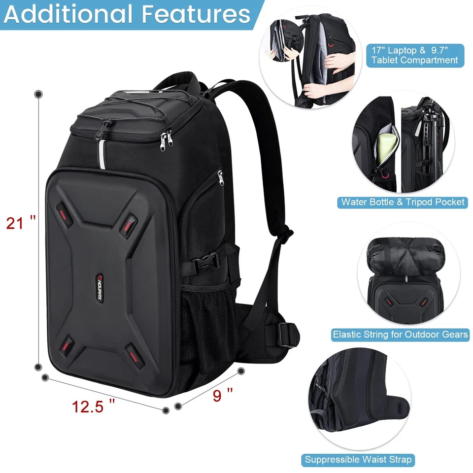 Endurax Camera Backpack Drone Large DSLR/SLR Mirrorless Camera Bag Photograph... - Image 4 of 4