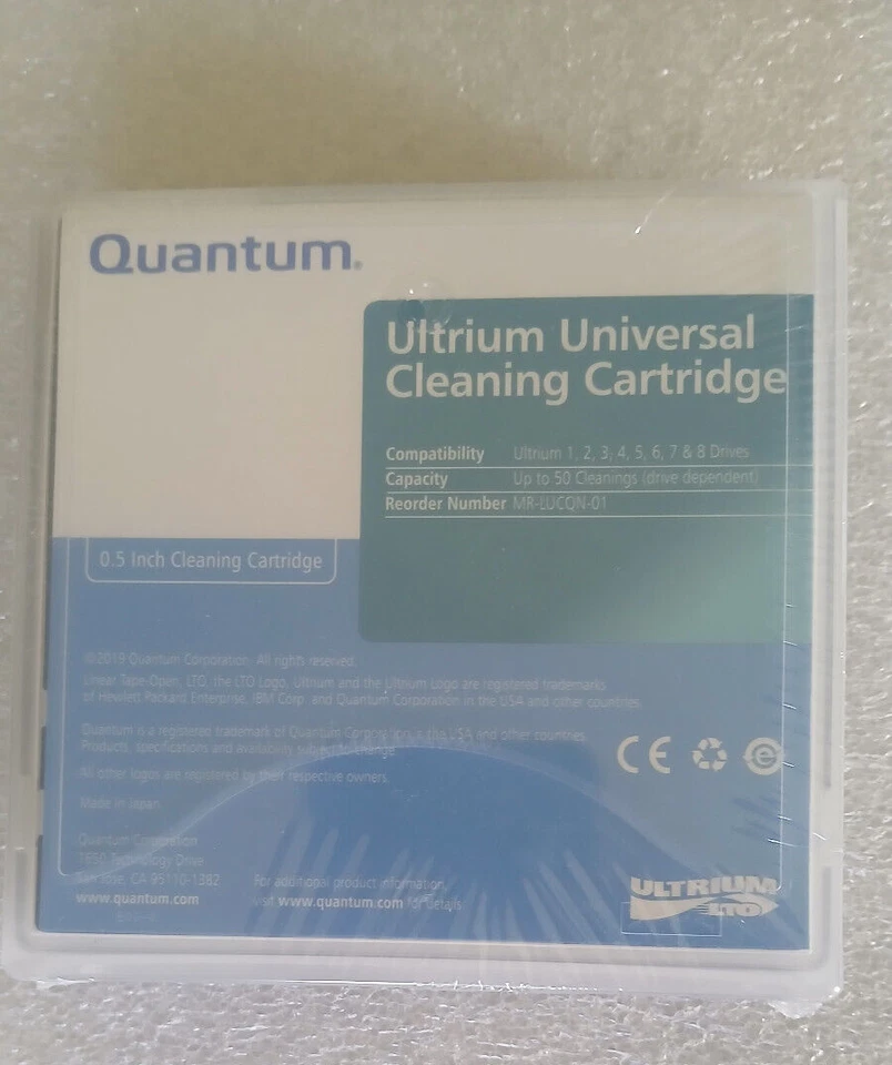 Quantum MR-LUCQN-01 LTO Cleaning Tape LTO3,LTO4,LTO5,LTO6,LTO7,LTO8,LTO9 5 pack - Image 3 of 3