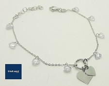 Bracciale Donna in Argento con cuori e swarosky bianchi