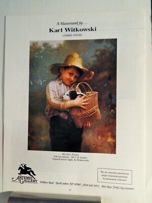 KARL WITKOWSKI ART PIECE VTG ORIG  1994 ADVERTISEMENT