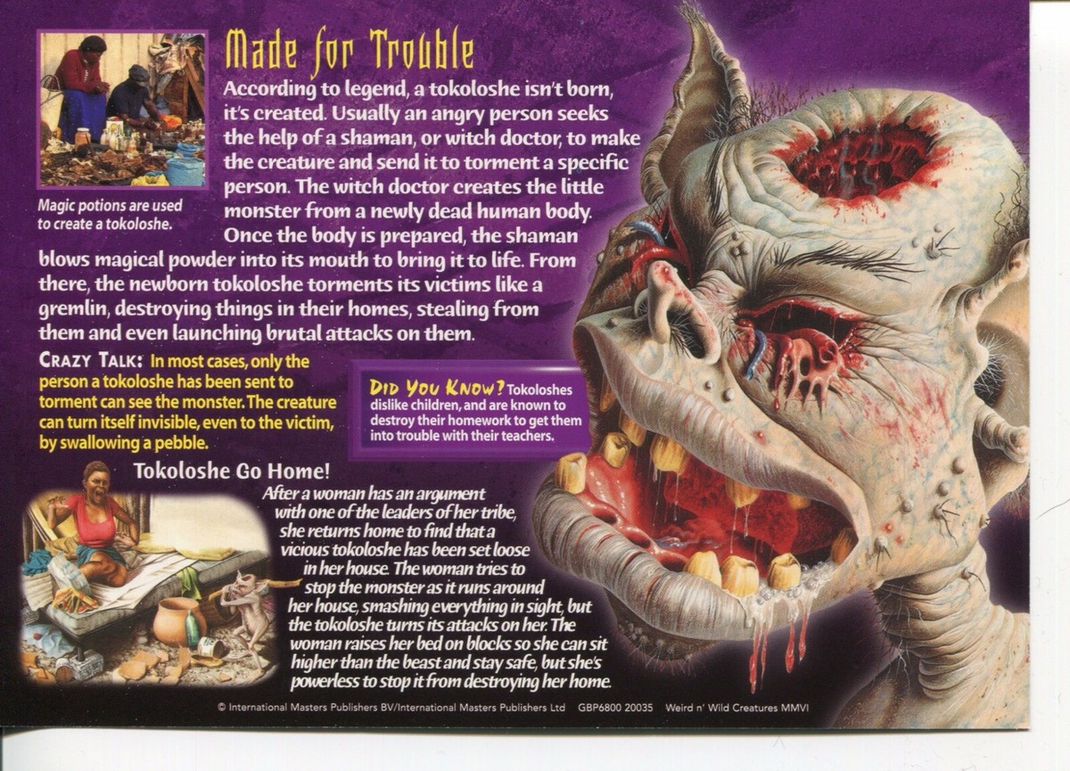 Weird N' Wild Creatures Monsters of the Mind Card 51 # Tokoloshe