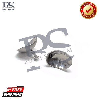 Corneal Eye Shield Stainless Steel | L 29mm X 21mm | Laser Eye Protector | 2 Pcs