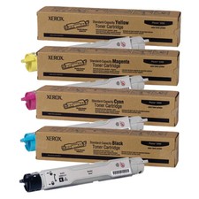 Xerox Phaser 6360 R01217,R01214,R01215,R01216 Low High Yield Toner Crtg Set
