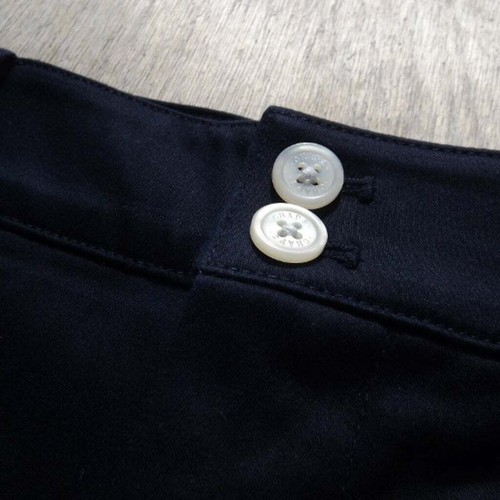 New! Size 6 Women Ralph Lauren CHAPS Shorts Flat Front Sateen Stretch Navy Blue - Picture 2 of 8