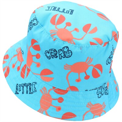 Fischerhut blau Krabbenmuster Baby Junge Sommer Baby Baumwolle 6 12 18 36 Monate neu