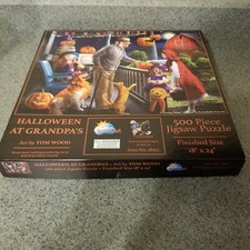 Halloween Jigsaw Puzzle Halloween at Granpa's 500 pc by SunsOut Eco Friendly USA