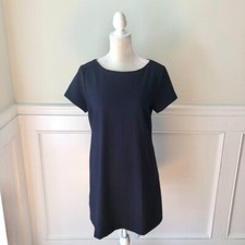 Navy Blue Lace Back Shift Dress M