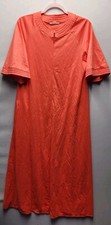 Vanity Fair Vintage Womens Small Nightgown Orange Zip Up 2315