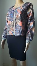 NWOT Colorful Women Crop Blazer Jacket Full Zip Lined Size M