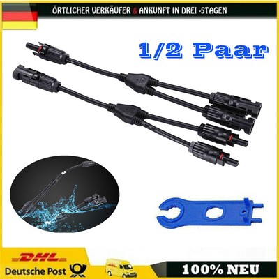 Solarmodul Y Solarstecker Verteiler Buchse 2 Fach Solarpanel Solarkabel Adapter