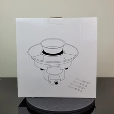 TJ Riley Fondue Set- New In Box- Black Metal