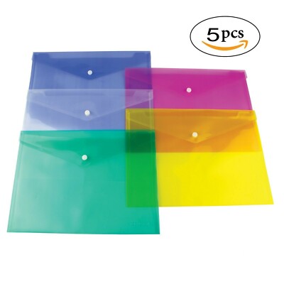 A4 Plastic wallets Stud Document Wallet Files Folders Filing School Office Lots