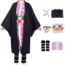 Demon Slayer Tanjiro Nezuko Zenitsu Shinobu Giy Cosplay Costumes Kids Set