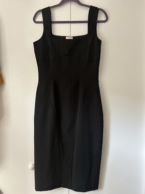 MAX & CO by Max Mara Black BodyCon Fitted Boned Cocktail LBD Dress Size 44