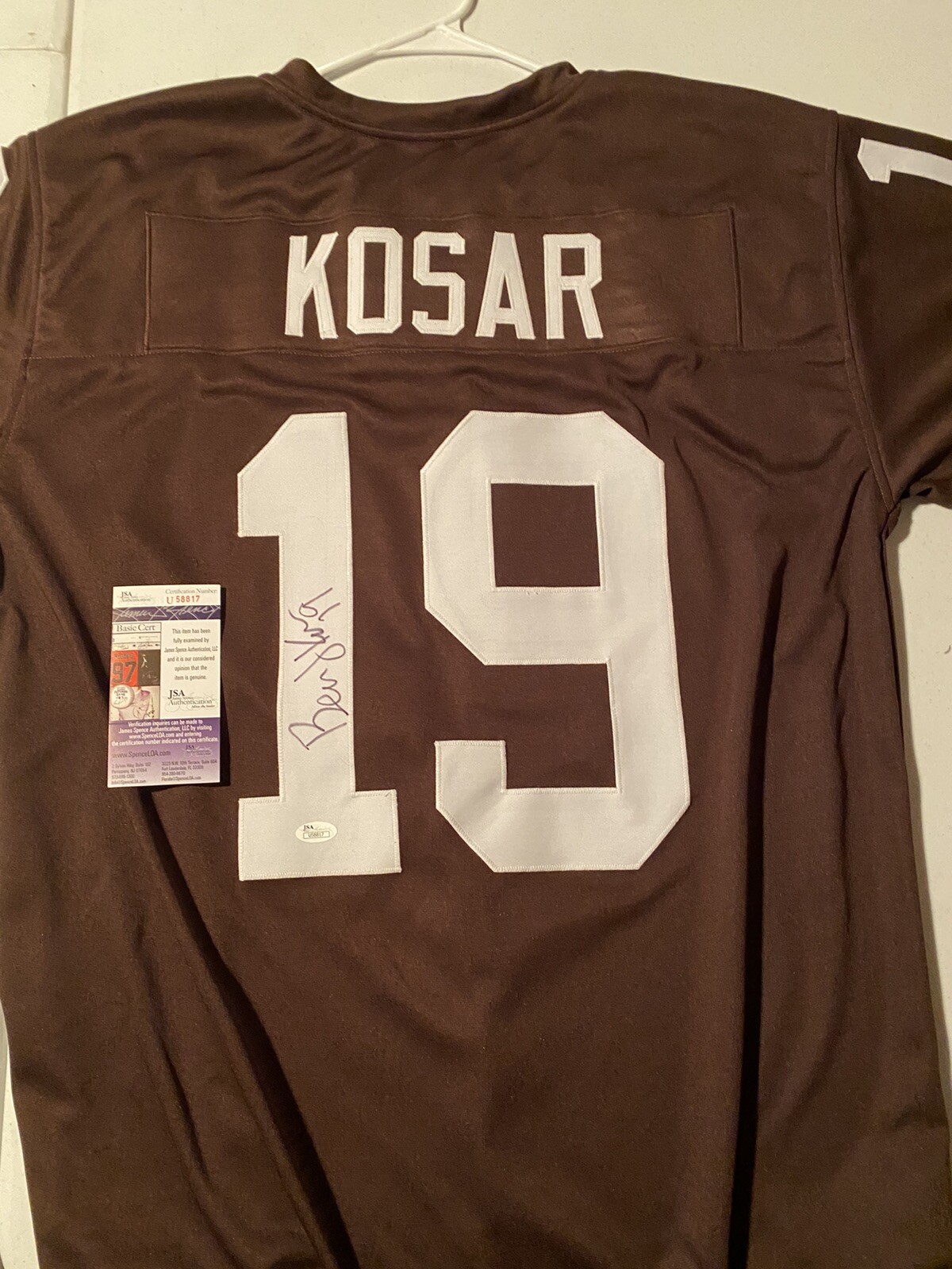 Bernie Kosar Autographed Signed Cleveland Browns Jersey (JSA COA) 2xPro Bowl RARE 