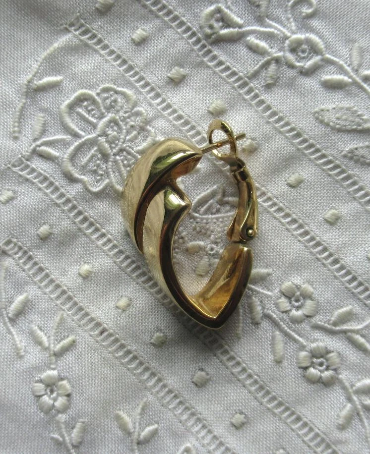 GOLDENE CREOLE - OHRSTECKER - RECHTS - EINZELSTÜCK - PIERRE LANG - Bild 2 von 3