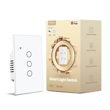 MOES 1-4 Gang WiFi Smart Light Switch Wall Touch Glass Timer Alexa Google APP