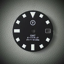 TLDC0601GMT Black C3 / Seiko Mod PLGS GMT Dial NH34 4R34 SSK 28.5 28.5mm