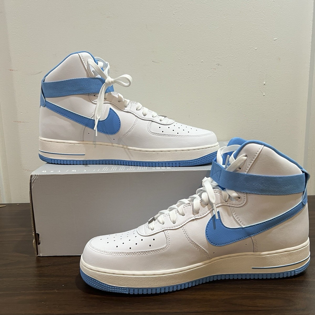 Nike Air Force 1 ハイカット シューズ ホワイト/ブルー Nike Air Force 1 High White University Blue Men Size 14 Women Size