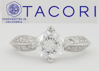 TACORI Platinum Semi-Mount 0.7 ct Diamond Engagement Ring Retail $6,050