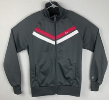 Nike Full Zip Track Jacket Gray Womens L Large Athletic Dept