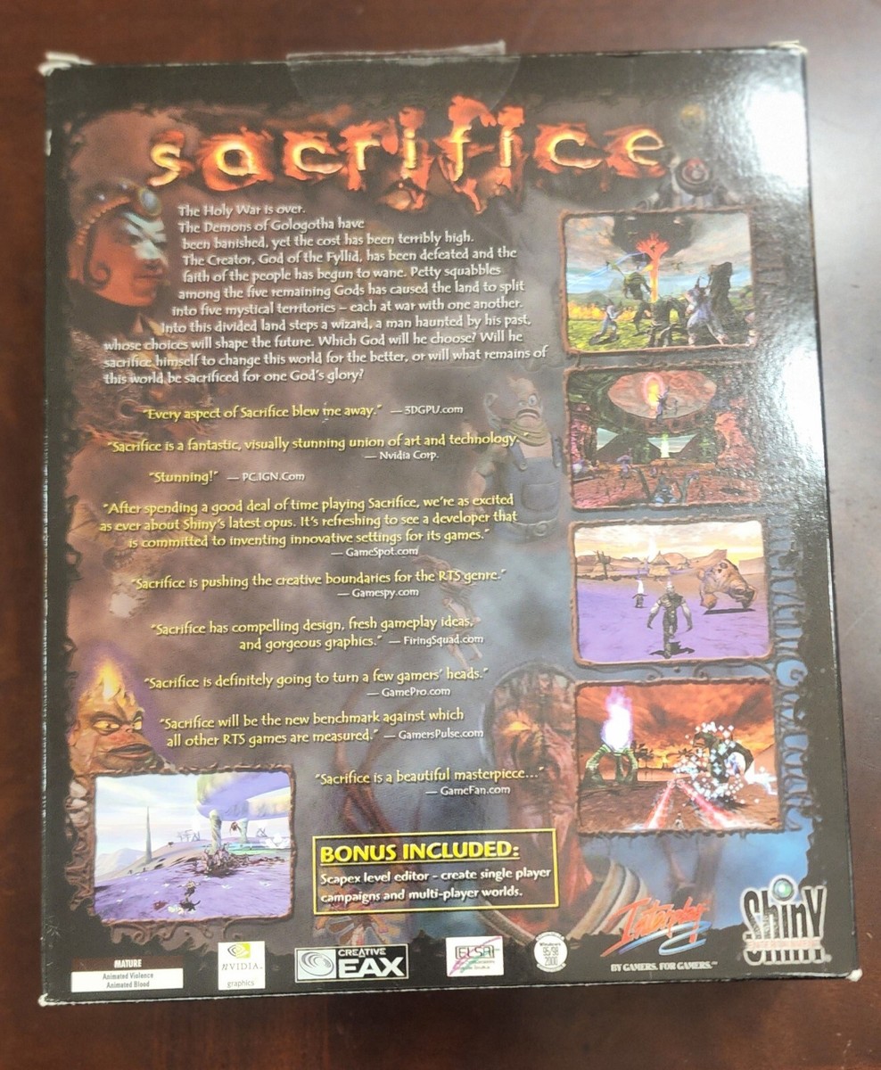 Sacrifice PC big box carton !! Italien !! Italiano !! Italian