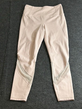 Athleta Crop Leggings Light Pink/Cream Mesh Accents 79304 Size Small