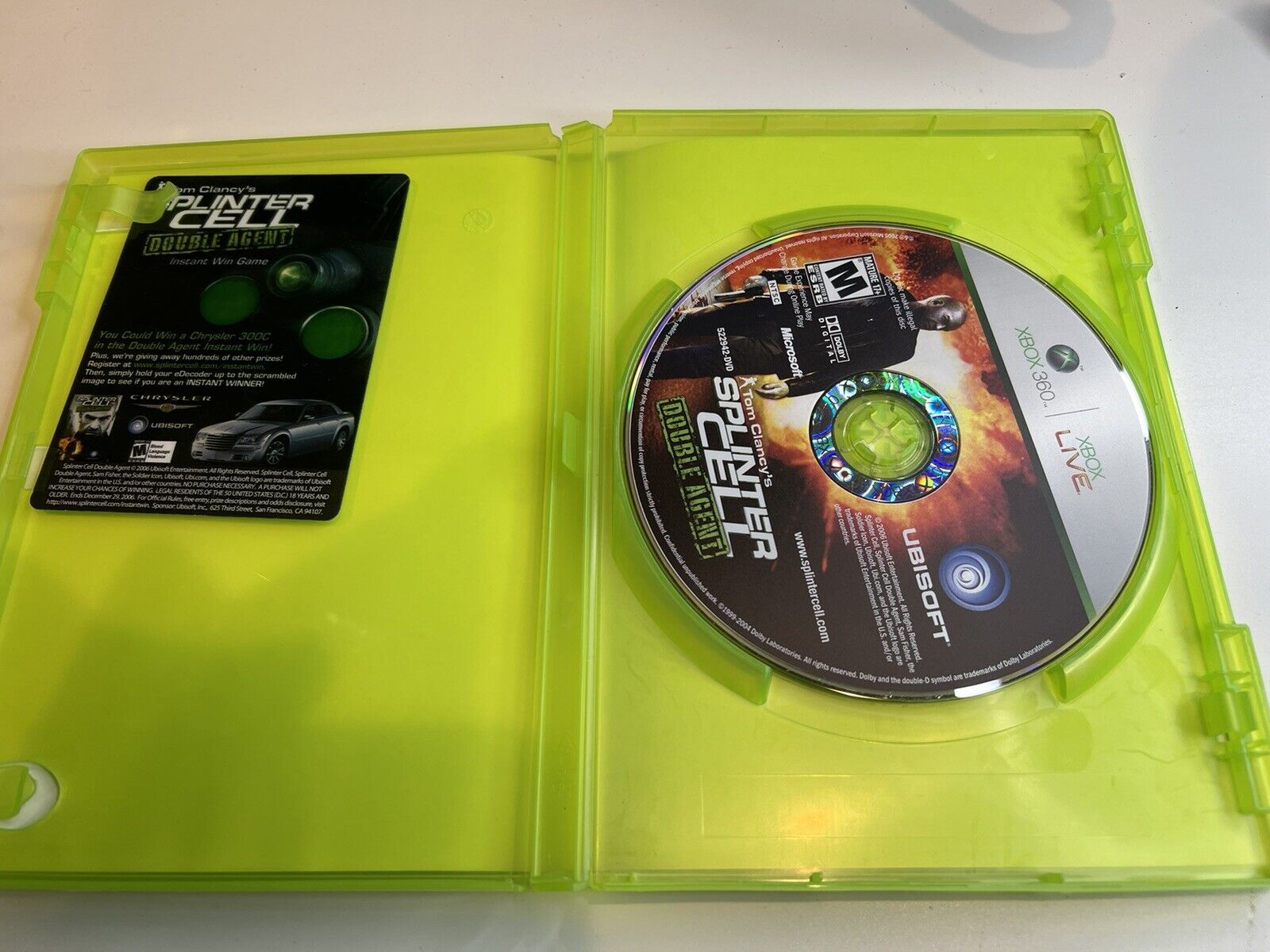 Tom Clancy's Splinter Cell:Double Agent BOX 360 USED Tested Work-no manual  8888522942